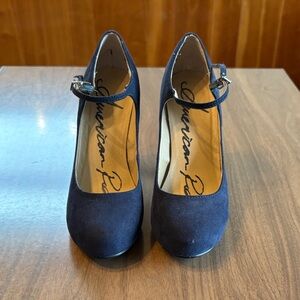 American Rag Dark Blue Heels with Ankle Strap